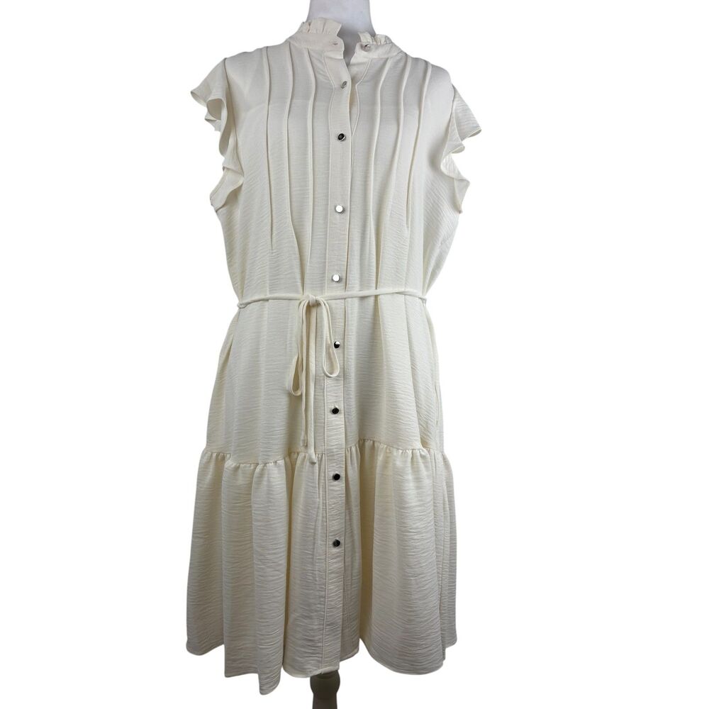 Julia Jordan Ivory White Midi Dress - Size M - New With Tags - Picture 7 of 10